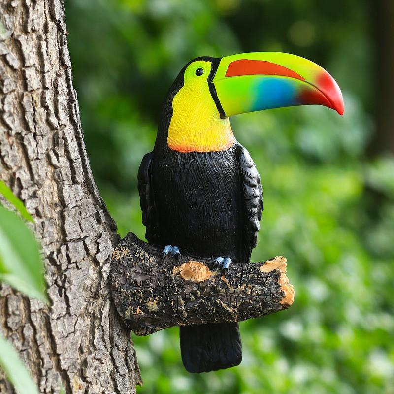 Resin Bird Ornament Garden Tree Hanging Decor Outdoor Yard Patio Decoration Small Animal Figurine