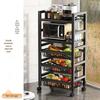 Multi-Layer Kitchen Storage Rack: Floor-Standing Vegetable, Pot, and Microwave Oven Organizer