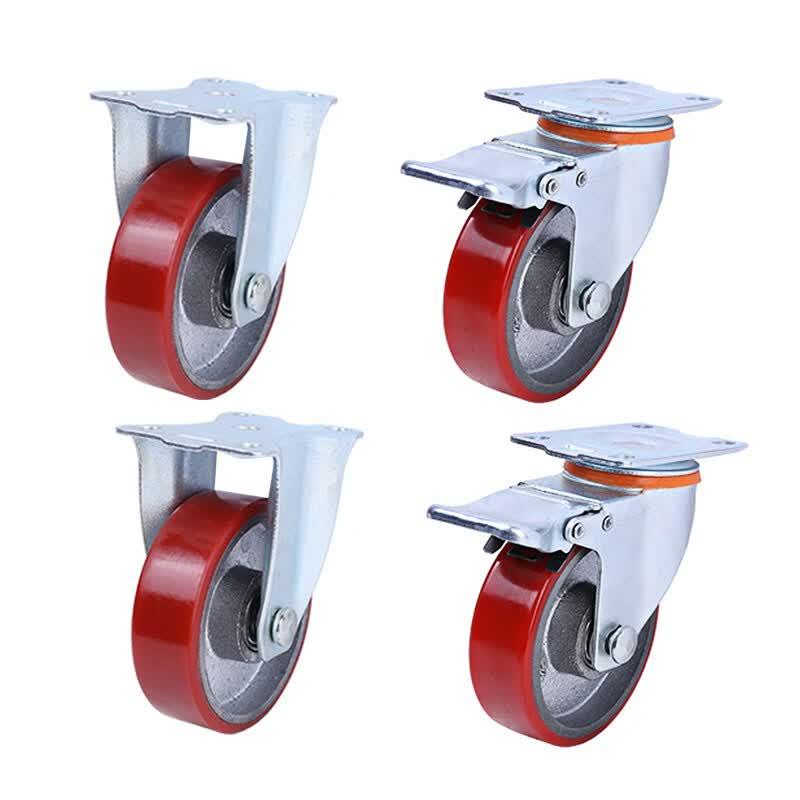 Wanzun 4-inch Polyurethane Caster Wheel Set