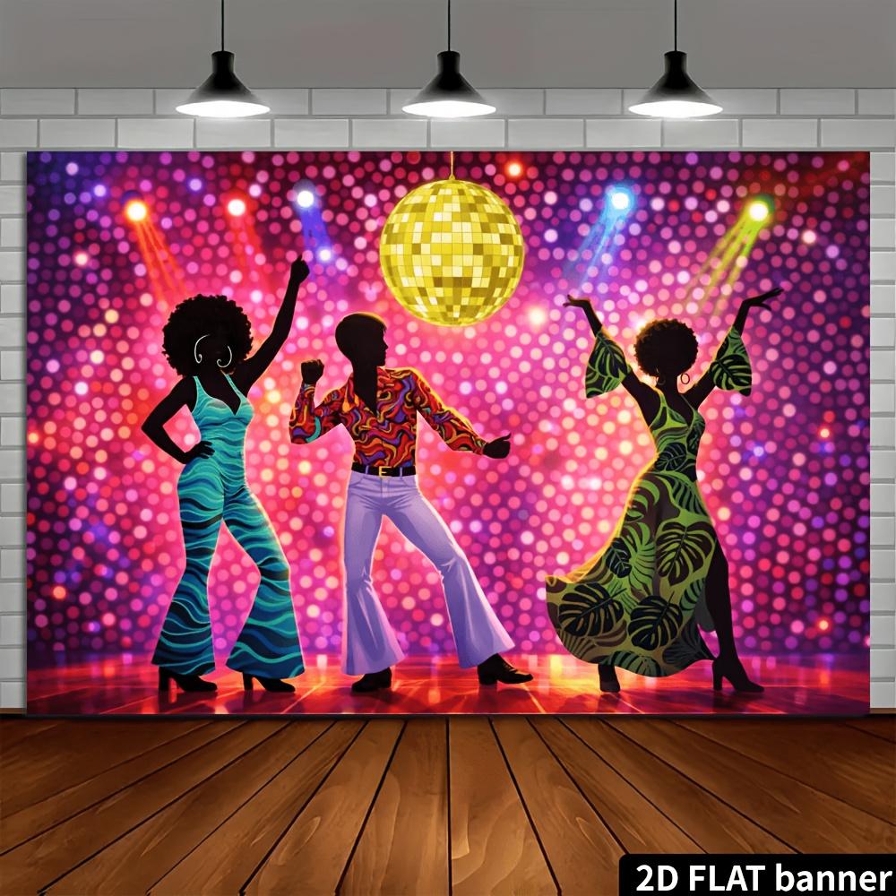 2D Planar Disco Theme Party Banner BackingDJH