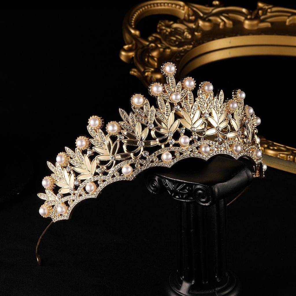 Gold Princess Wedding & Party Crown Headdress Hair Accessory