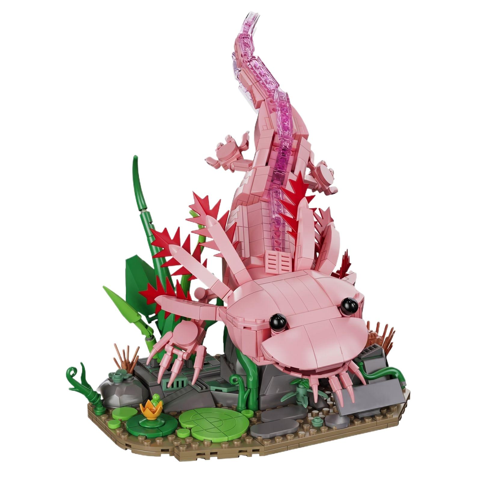 

Creative Building Block Toy Model of Aquatic Salamander with Detailed Features and Base Display for Boys and Girls Educational Construction Set One Size