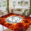 Derby County Football Design Crystal Velvet Rug Soft Decorative Mat for Bedroom Entrance