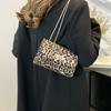 Fashionable Medium Leopard Print Handbag For Women With Synthetic Leather Ideal For Daily Use
