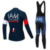 Mens Long Sleeve Cycling Jersey Set Breathable Quick Dry Bike Outfit Road