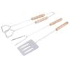 3-teiliges Grillwerkzeug-Set, Spatel, Gabel, Zange mit langen Griffen, Grillwerkzeug