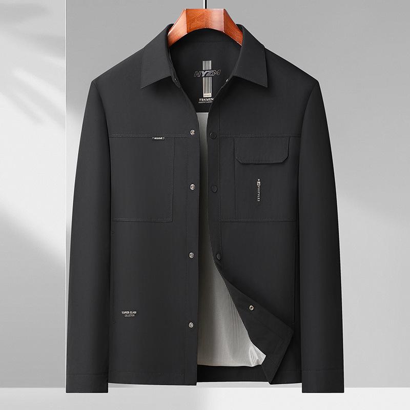 

Весенняя и осенняя одежда Тонкая простая куртка Инструментальная мужская куртка мужская деловая повседневная с лацканами 4XL