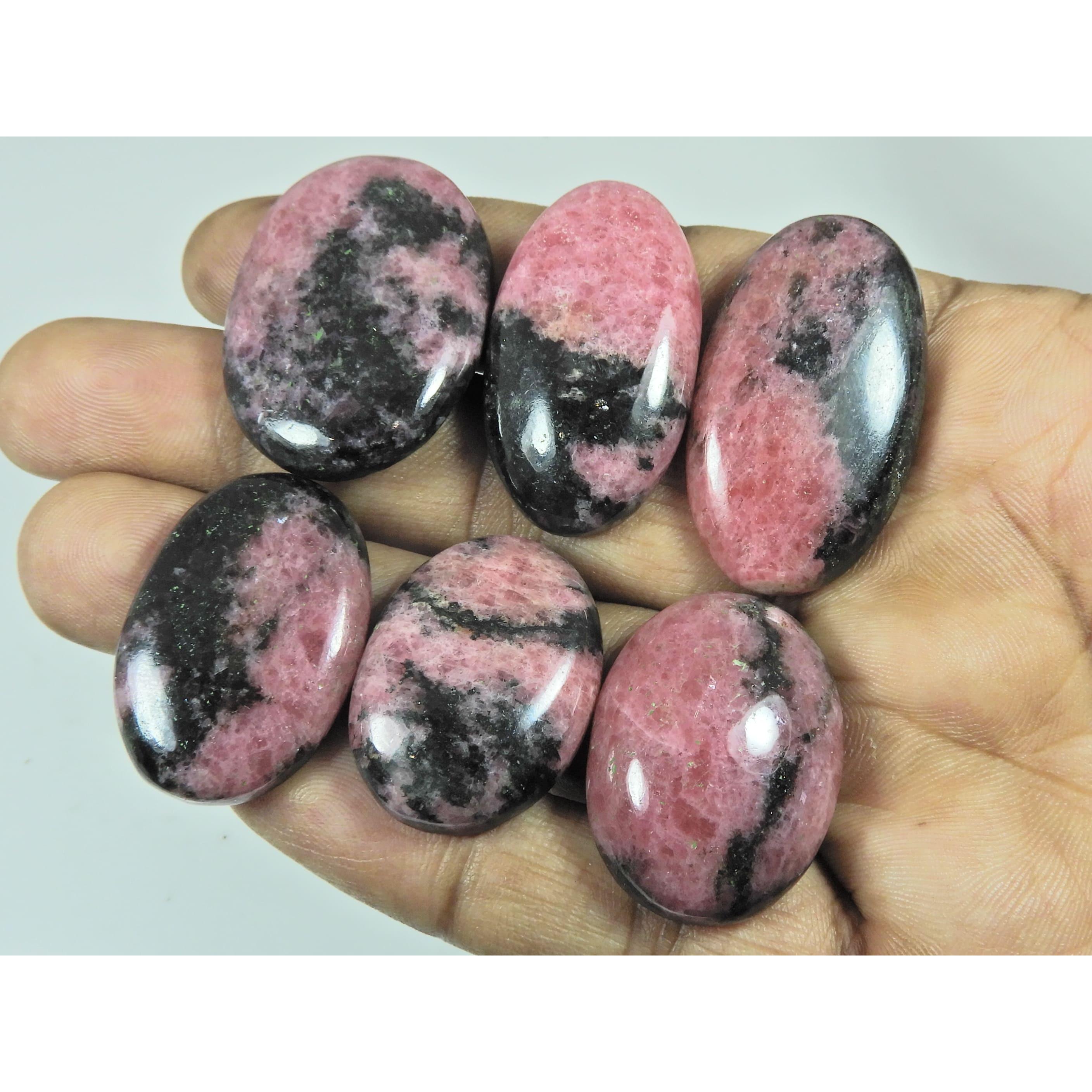 365Cts. Natural Rhodonite Oval Shape Cabochon Loose Gemstone 06Pcs Lot C-2920