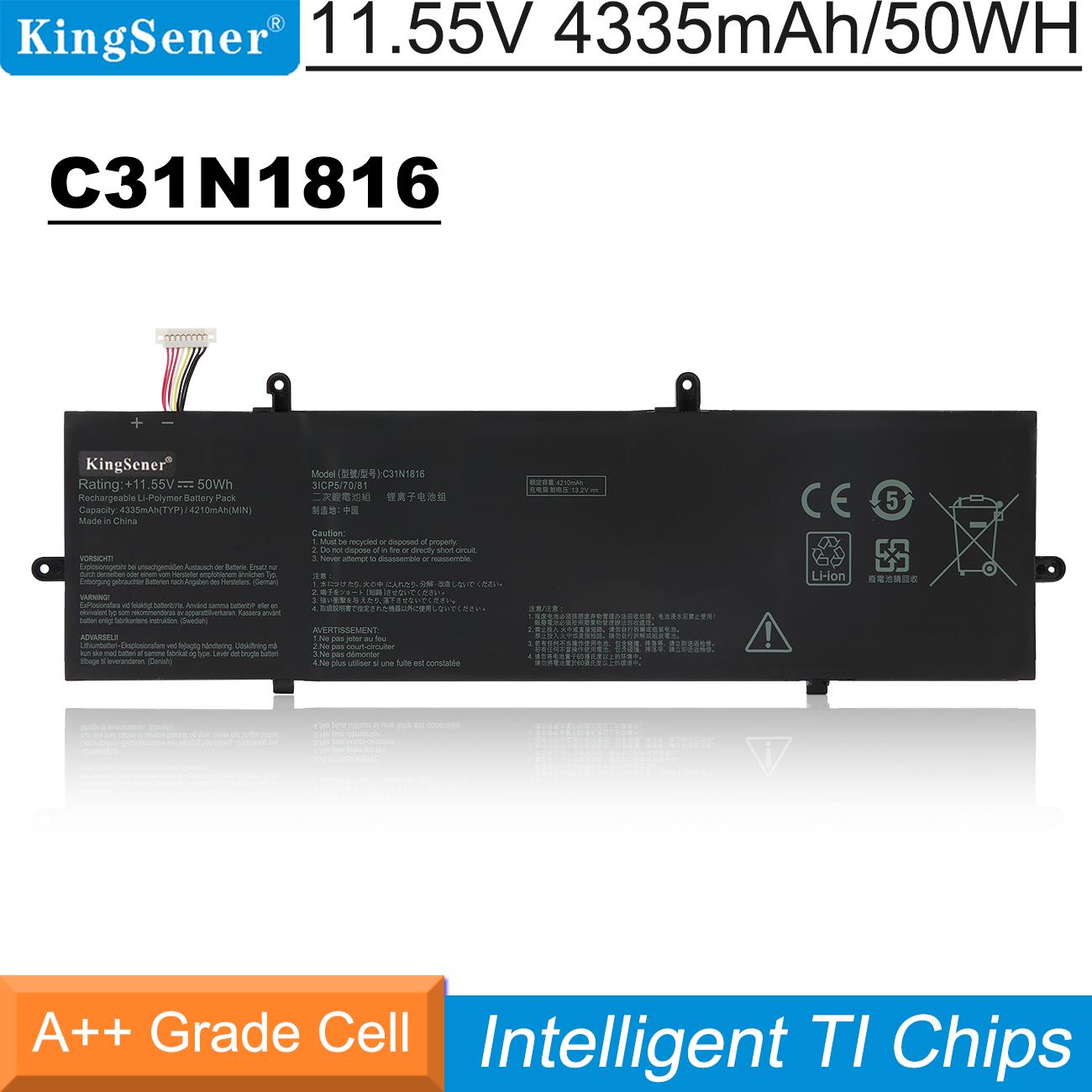 

Kingsener C31N1816 Аккумулятор для ноутбука Asus ZenBook Flip 13 UX362 UX362F UX362FA Q326FA 11,55 В 4335 мАч/50 Втч