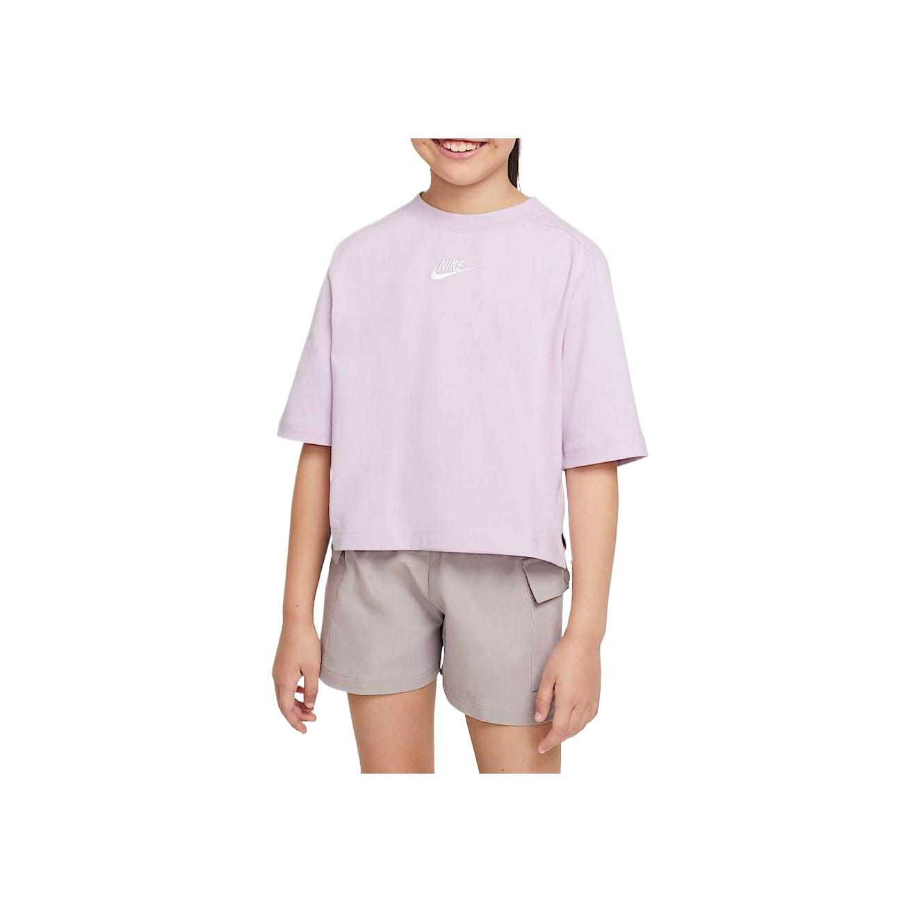 Nike Sportswear Futura Comfortable Versatile Fashion Simple Short Sleeve Kids tops FN8589-537 S