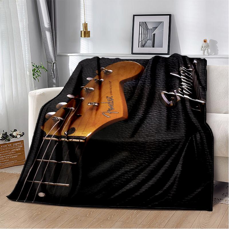 29 Stil Neu Fender Retro Gitarre Instrumente Musik Logo Decke, Weiche Überwurfdecke für Zuhause Schlafzimmer Bett Sofa Reise Picknickdecke
