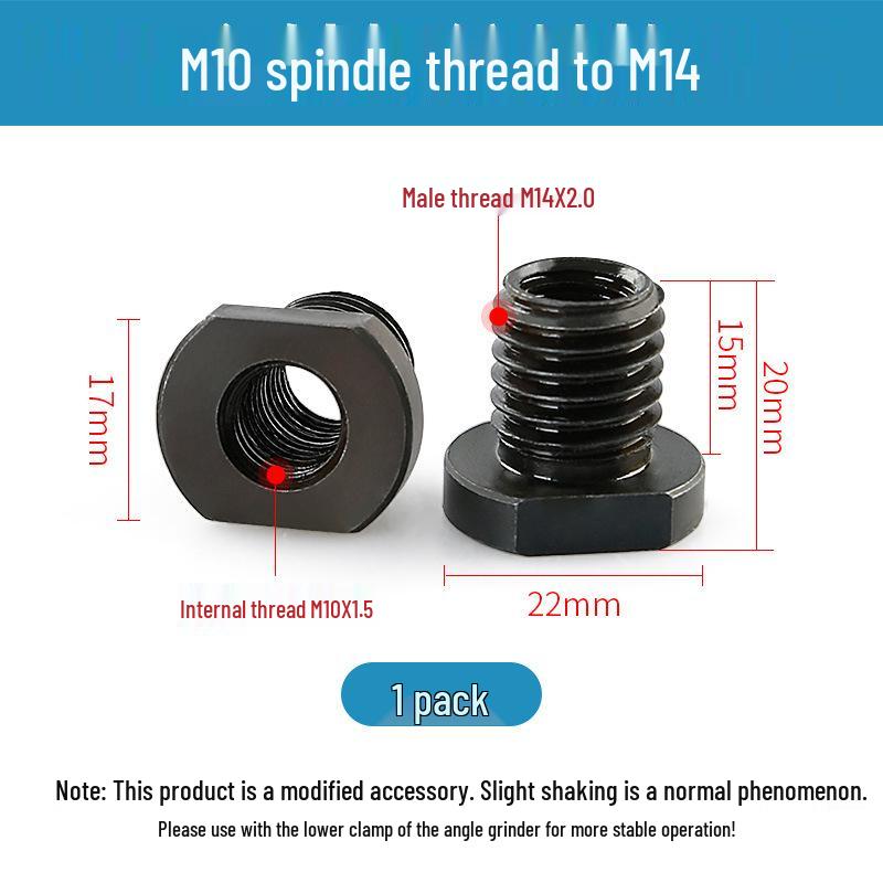 Angle Grinder Conversion Adapter Set: M10 To M14 External Thread, M16 Thread Polisher Accessories