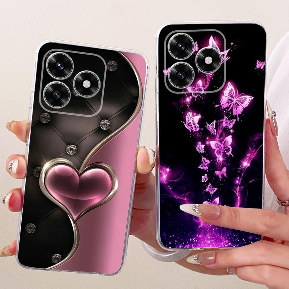 Etui na Honor X5C Plus Pokrowiec Przezroczysty Luksusowy Uroczy Kot Moda Motyl Fajny Malowany Obudowa Na Honor X5cPlus