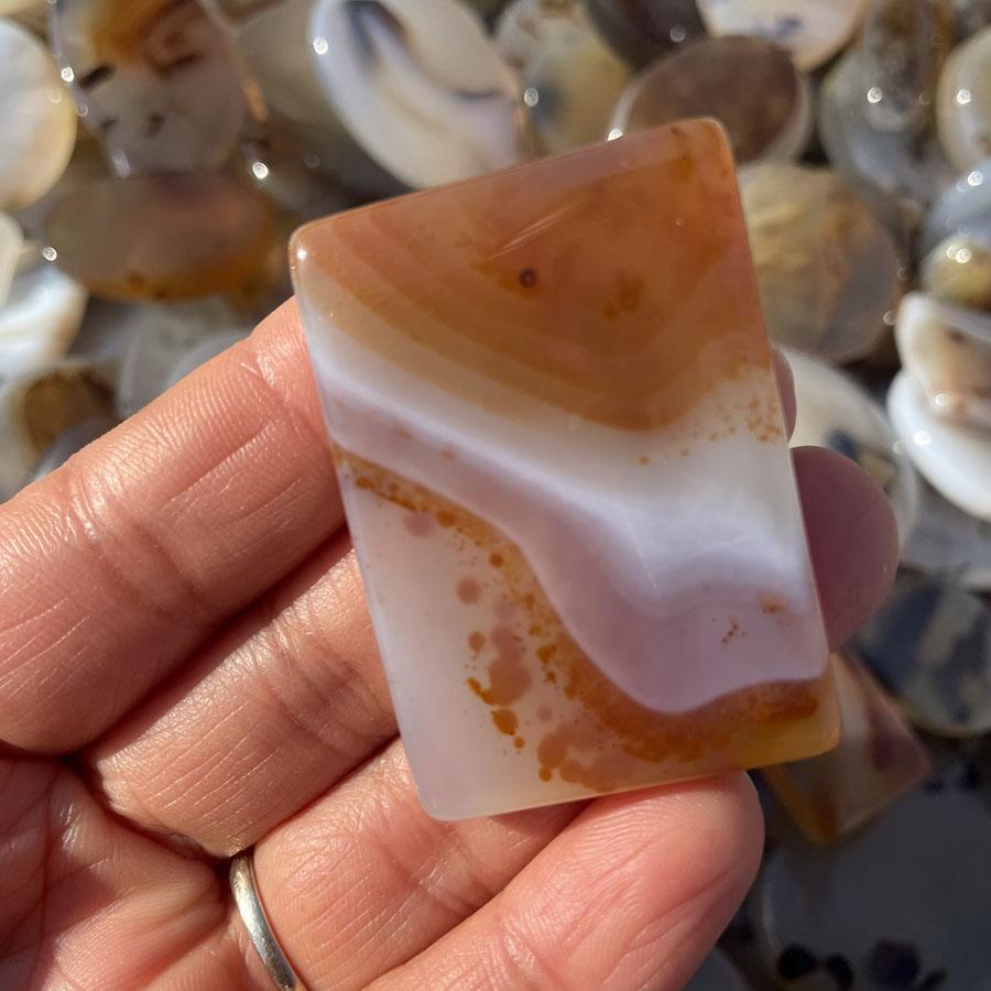Irregular Shape Natural Ocean Agate Chalcedony Rough Stone Healing Crystal Dendritic Quartz Pendant
