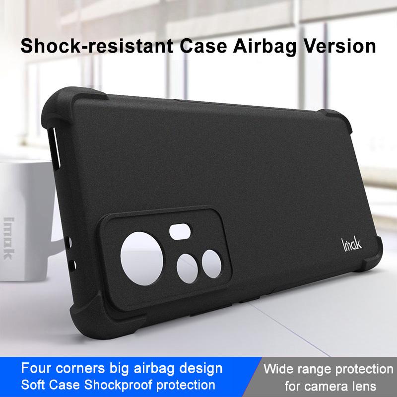 

IMAK For Xiaomi Redmi K50 Ultra 5G/12T 5G Four Corner Airbag Matte Phone Cover Drop-proof Protection Soft TPU Back Case Black