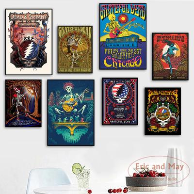 Postere și imprimeuri Grateful The Dead, pictură pe pânză, tablouri de perete pentru camera de zi, poster vintage, decor decorativ, Quadro