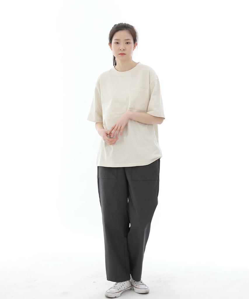 Seinteukeulu Wide Ankle Drop Fatigue Pants Waf-319 Dark Gray