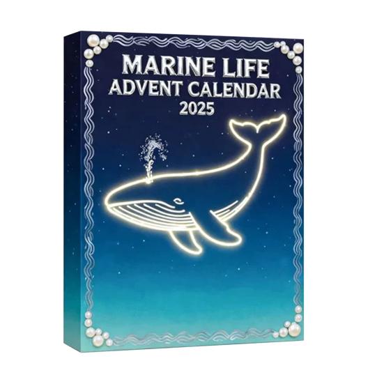 Ocean Life Advent Calendar 2025 24 Days Acrylic Underwater Themed Ornaments Christmas Countdown Box for Entertainment Parties