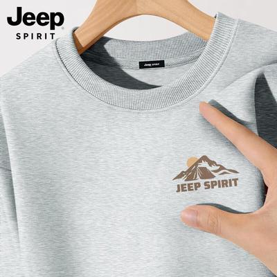 JEEP SPIRIT Men's Casual Crew Neck Long Sleeve Sweatshirt
