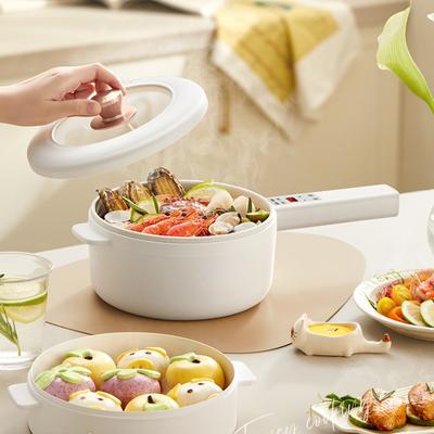 Olla eléctrica antiadherente para el hogar, mini sartén para cocinar al vapor, 1600 ml, 220 V