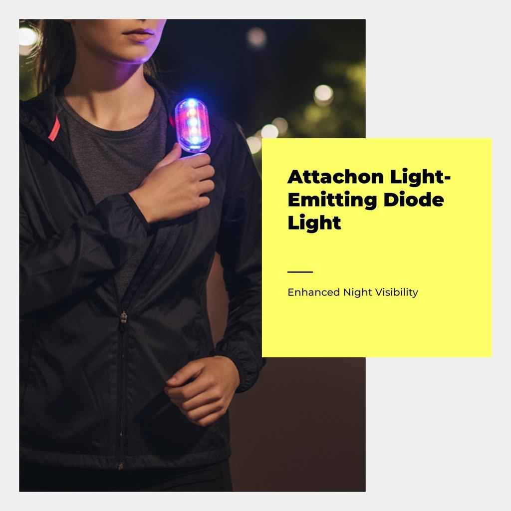 6xLightemitting Diode Shoulder Warning Light, universal serial bus Rechargeable, Red and Blue