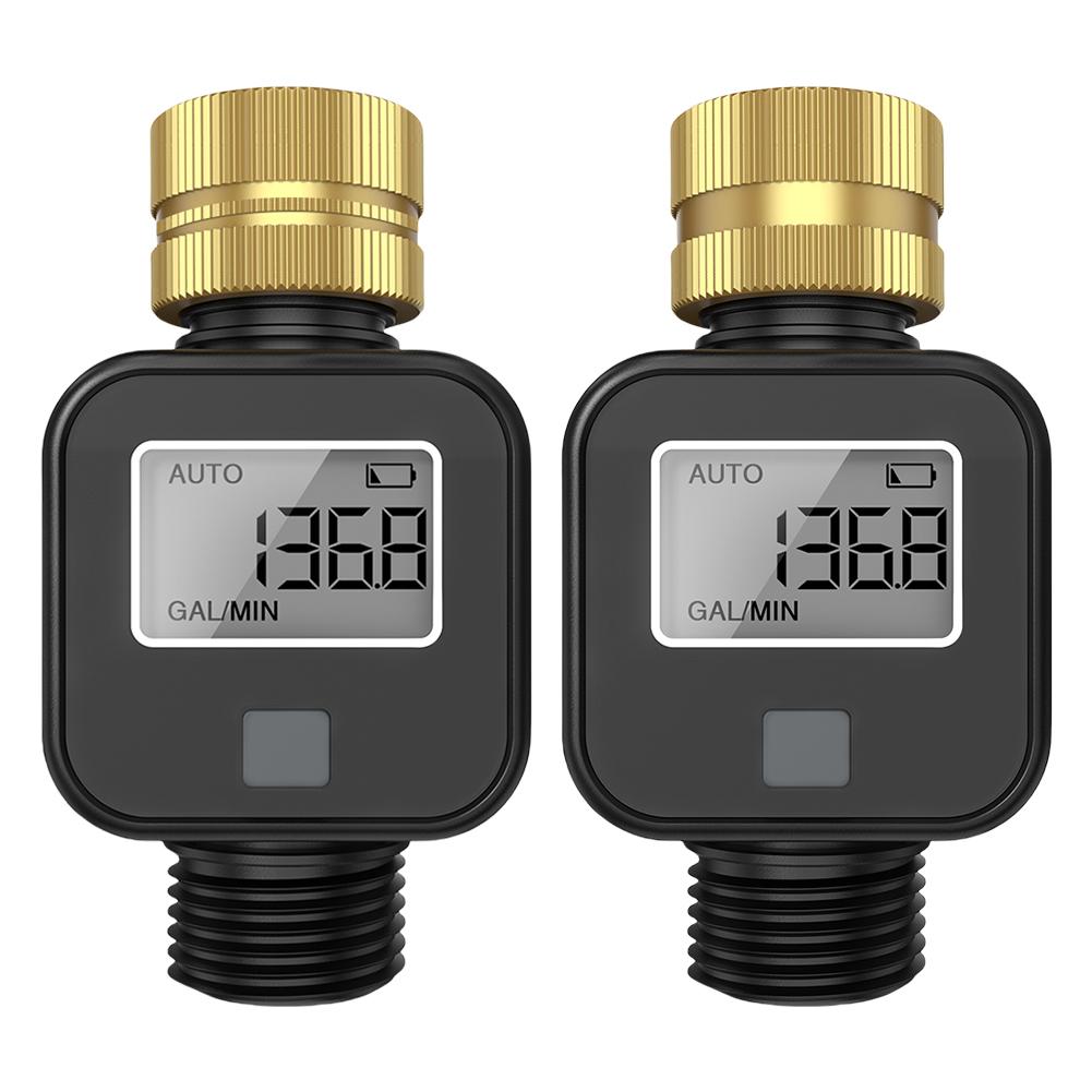 Water Consumption Test Meter Brass Inlet Multifunctional Water Meter Electronic Water Meter Sensor for Watering Irrigation Hose