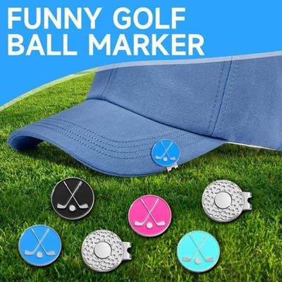 Golf Ball Markers with Hat Clips for Men Women Enamel Magnetic Baseball Cap Clips Golfer Removable Attaches Easily To Golf Cap