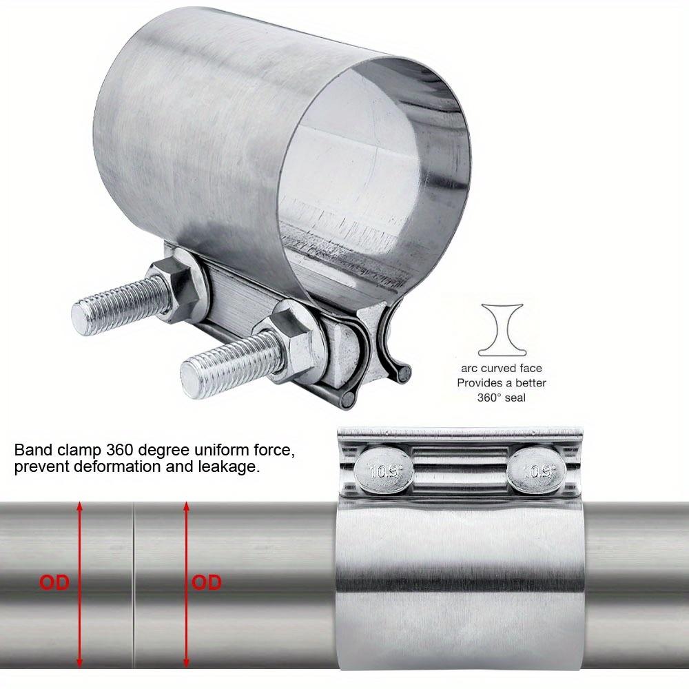1PC Heavy-Duty Exhaust Pipe Clamp Durable Car Exhaust System Repair Thickened And Reinforced Stainless Steel Clamp 50MM