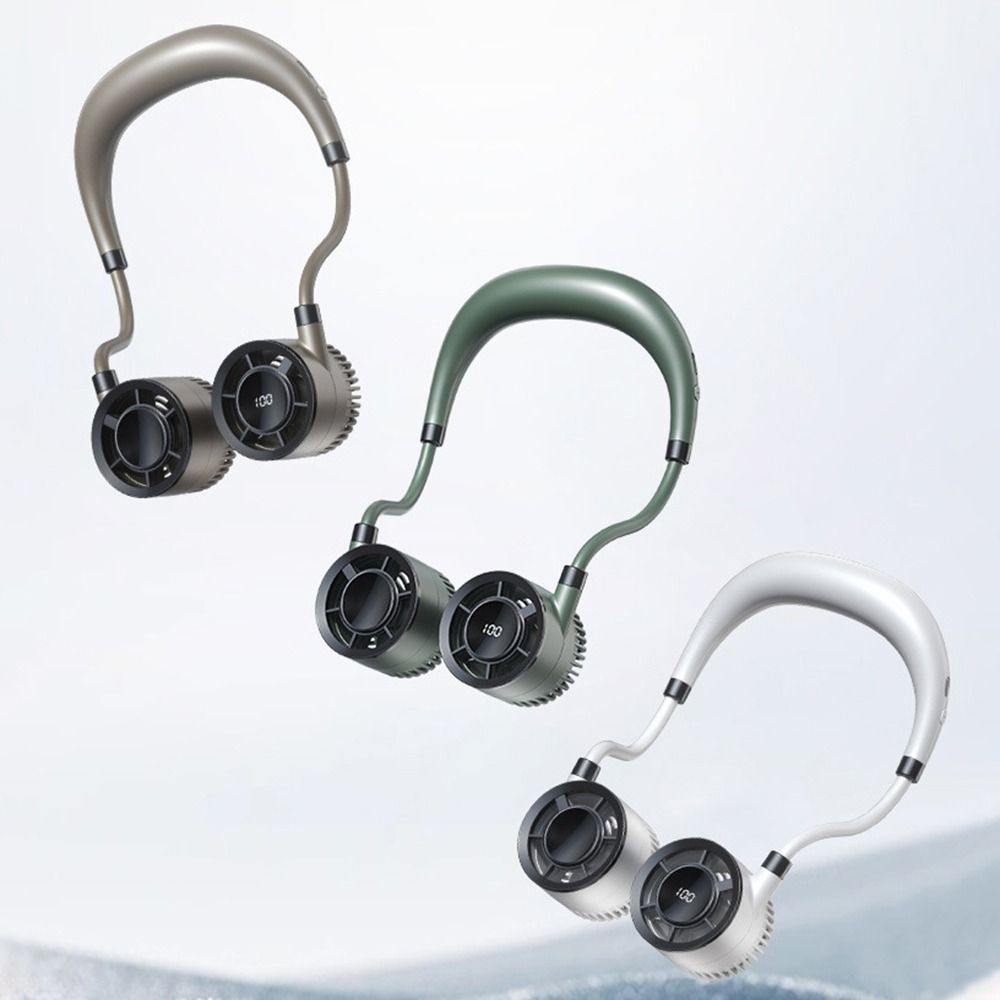 360° Bendable Hanging Neck Fan 4 Speeds Adjustable Wearable Neckband Fan Neck Belt Cooler Gym