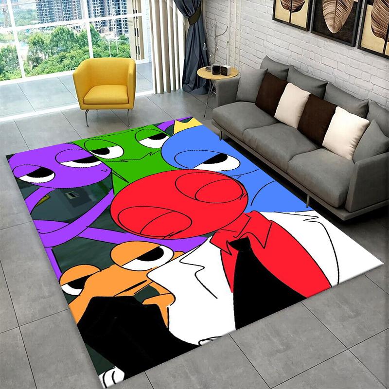 

3D R-Rainbows Friends Cartoon Game Carpet Rug for Bedroom Living Room Sofa Playroom Doormat Home Decor,Kid Area Rug Non-slip 40x60cm