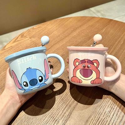 Hochwertige niedliche Cartoon-Keramiktasse Erdbeerbär Mädchen Büro Trinkbecher Kinder Frühstück Milchbecher