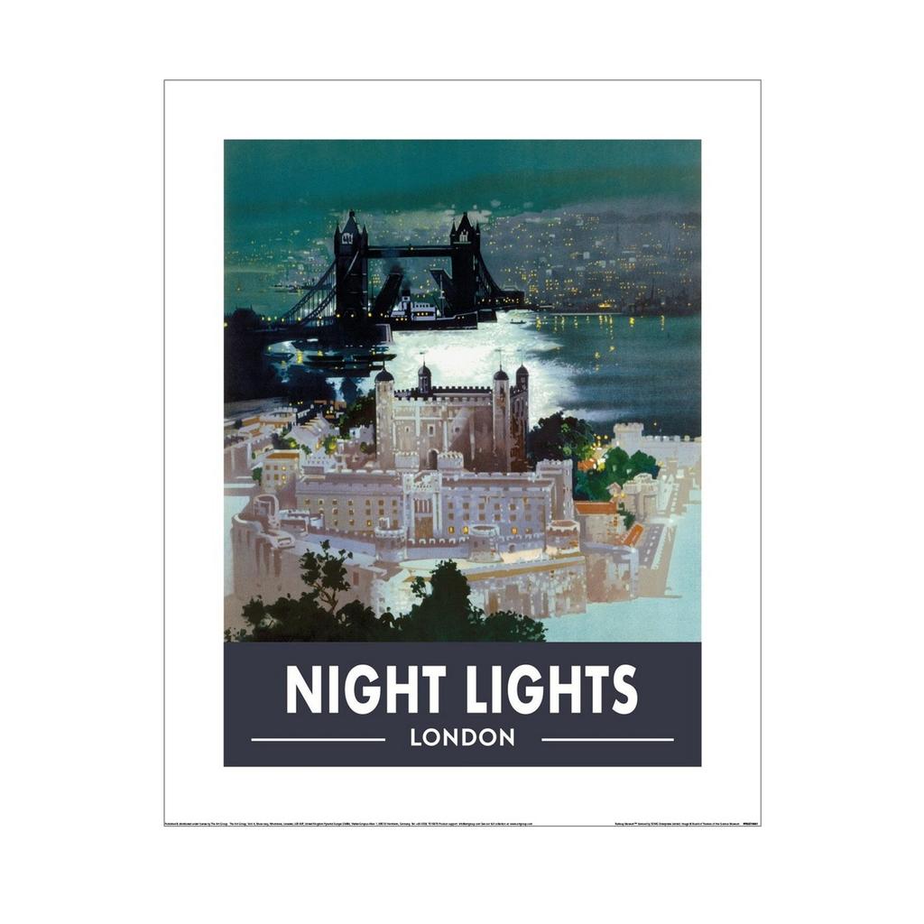 Railway Museum Night Lights London Print