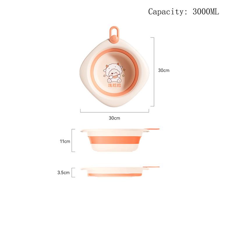 Folding Wash Bowl Wash Tub Wash Basin Foldable Wash Tub Lanyard Design Bathing Basin Wash Bowl For Daily Face Washing Hand