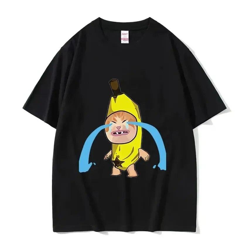 Funny Cute Banana Cat Happy Bananacat Meme Tshirt Unisex Women T-Shirt Cotton Streetwear Short Sleeve T Shirt Tee Clothes