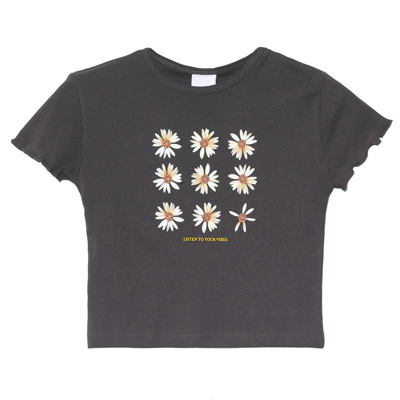 Little Daisy Korean Women's New Summer Slim Short Short Sleeve T-shirt Female Student Top