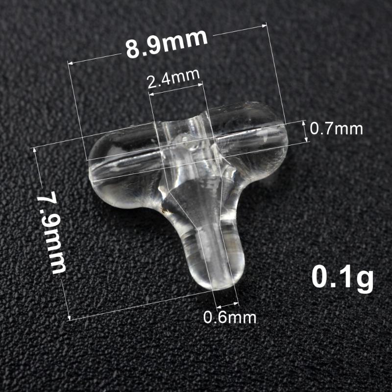 30Pcs/Pack Fishing Beads Transparent Clear Oval Double Cross Hole Beads Sabiki Rig 3 Way Connector Cross Bead Fishing Tackle