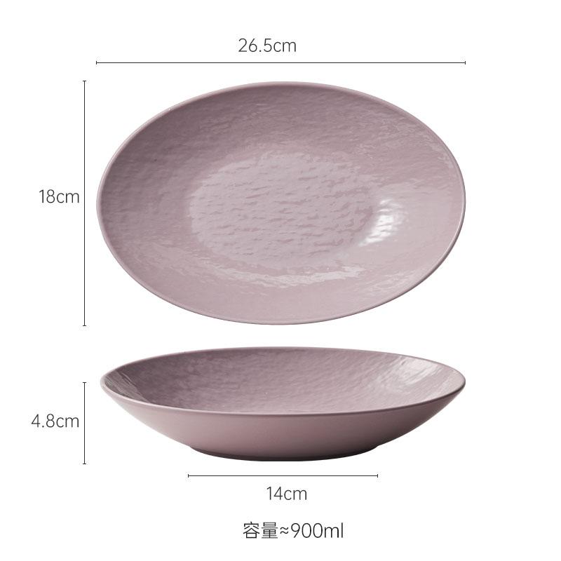 Cream Style Ceramic Stone Pattern Dining Plate Dessert Dish Cake Plate Steak Plate Salad Plates Rice Bowl Creative Tableware