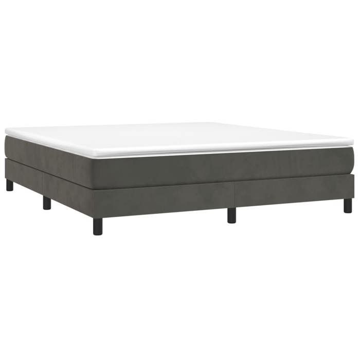 Maison Exclusive - Sommier à lattes de lit et matelas Gris foncé 160x200cm Velours
