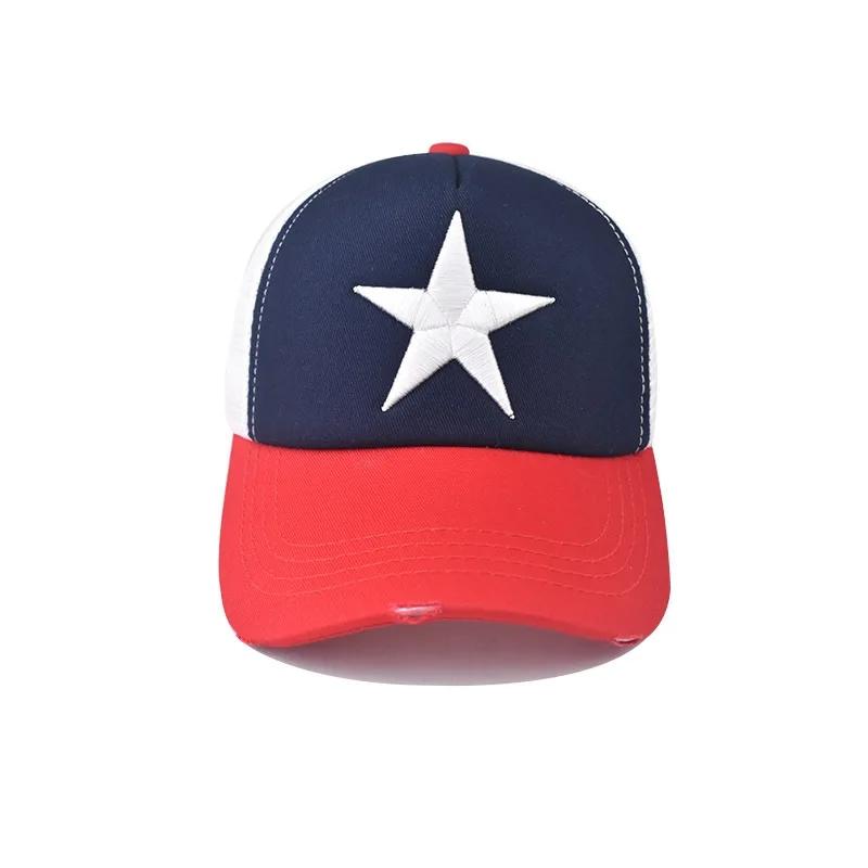 New Style Unisex Adjustable Mesh Cap Casual Plain Embroidered Stitching Five-Star Cotton Baseball Cap Summer Trucker Hat For Women And Men
