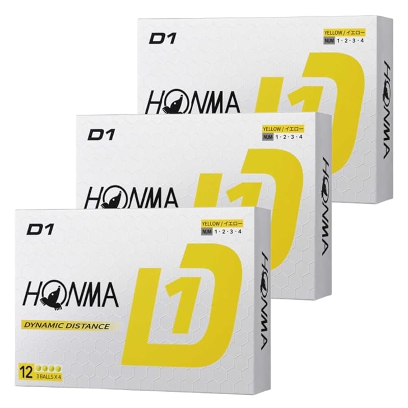 

[3 dozen set] Honma Golf D1 ball golf ball 2024 model BT2401 yellow (36 balls) Official ball *Comes with original shop card