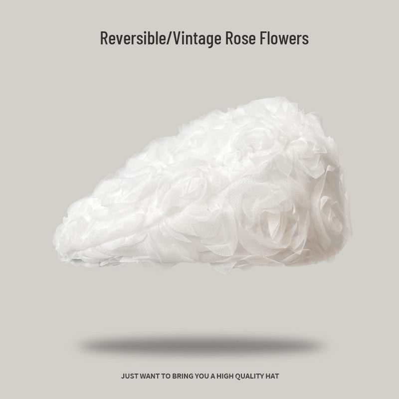 Korean Rose-Inspired Vintage Women's Beret