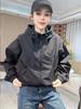 Fashion Hooded Short Jacket Women Streetwear Double Zipper Coat Casual Top Loose Outerwear Students Jackets Spring Autumn