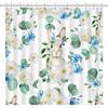 Happy Easter Bunny Shower Curtain Funny Rabbits Pink and Blue Eggs Bath Curtain Polyester Fabric Waterproof Bathroom Curtain Set