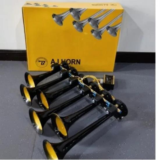 Loud 36 Sound Musical Horn 12V 24V Six Tube Electronic Control Air Horn Universal Automotive Truck Accessory