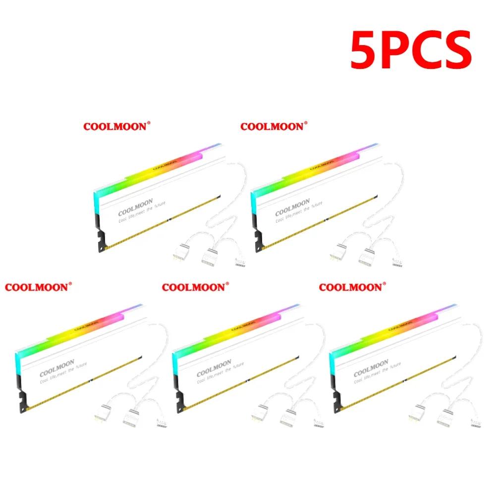 5V-3PIN ARGB DDR Memory RAM Cooler Aura Sync Heat Spreader Cooler with Thermal Silicone Pad for Desktop Computer PC Memory
