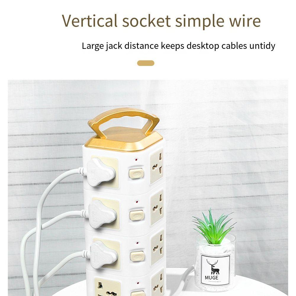 2m Extension Cord Outlet Power Strip Universal Extended Usb Socket Multi-Plug Outlet  Expansion