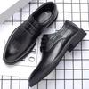 Korean Style Round Toe Social Shoe Male Young Students Low Price 2026 New Clothing Gentleman 39 Footwear Suit Men's Formal Shoes