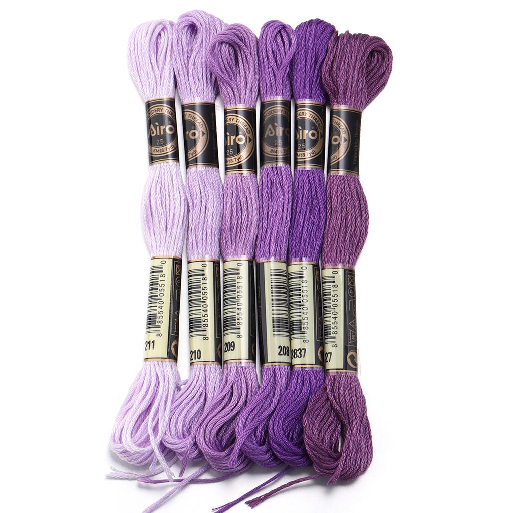 6pcs/lot Colorful Cross Stitch Threads Polyester Embroidery Threads DIY Hand Sewing Knitting Embroidery Supplies Accessories