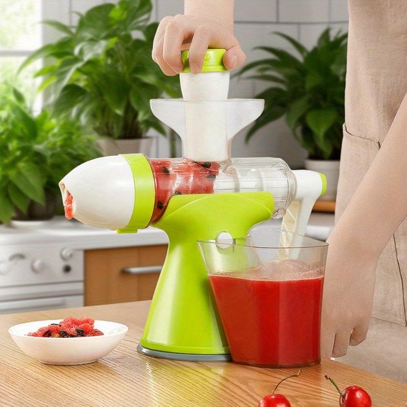 Manual Fruit Juicer with Hand Crank , Heavy Duty Plastic Construction, Non Electric Citrus , Berry Juicer for Lemons, Oranges, Apples, Berries
