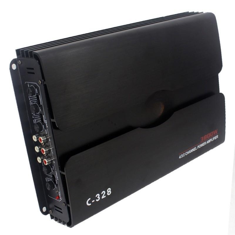 3800W 34*22*6CM 12V 4-Channel HIFI Car Amplifier Portable Car Audio System High Power Stereo Speaker